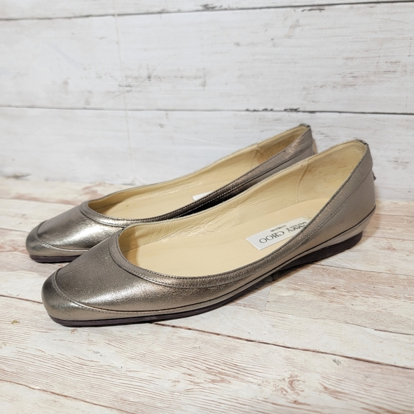 Jimmy Choo Metallic Flats EU 37 - Picture 3 of 12